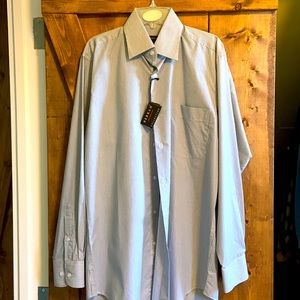 Pinstripe blue and white Mens Dress Shirt